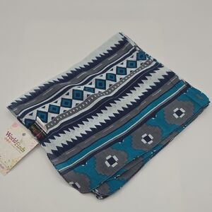 World Finds | Teal And Navy Scarf 22" x 71" NWT